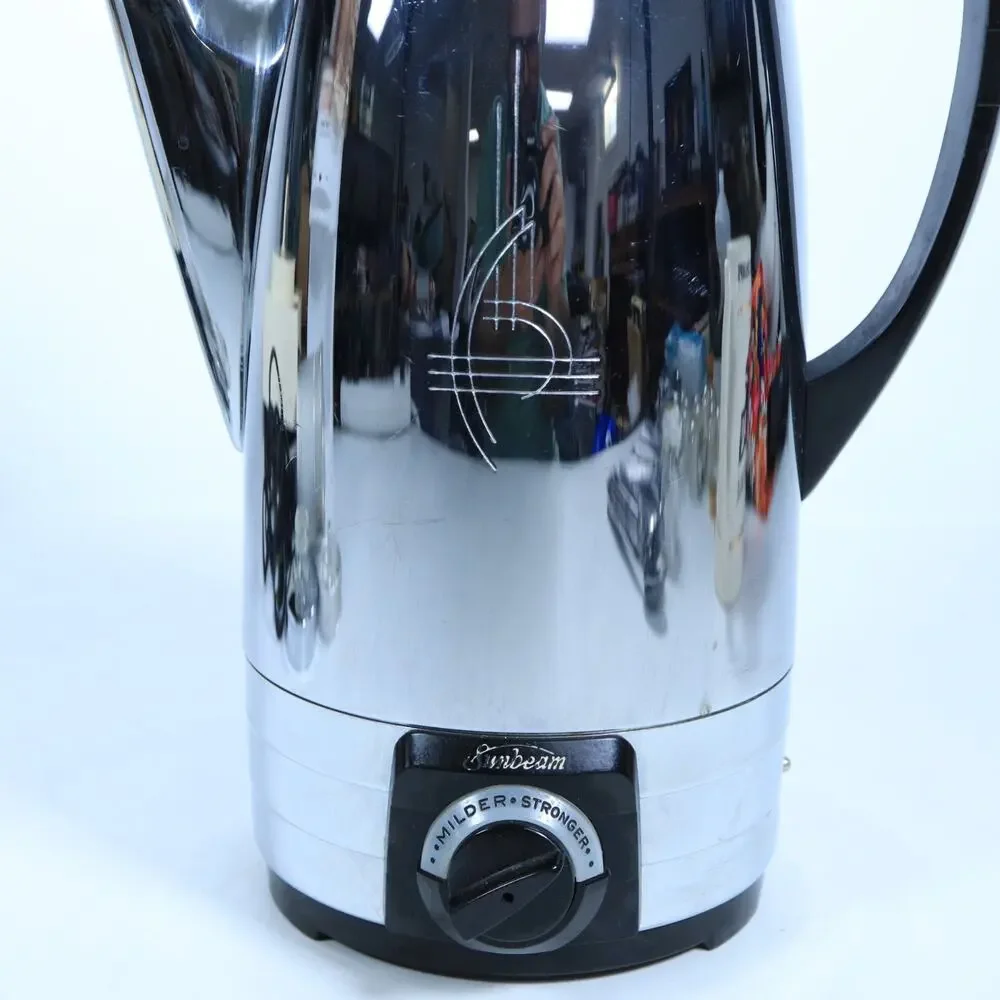 Vintage Sunbeam Coffeemaster Automatic Percolator Model AP Chrome 1959 Art Deco